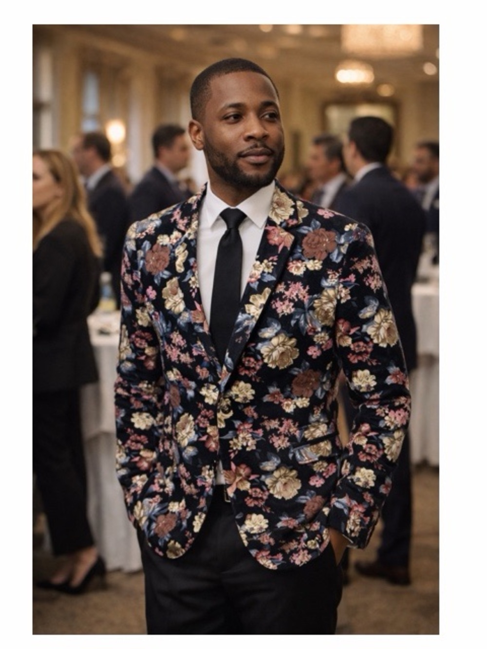 CloudStyle Men’s Floral Suit Jacket Blazer